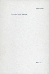 Mallarmé et l'écriture de la prose - Roger Lewinter