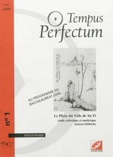 Tempus perfectum : revue de musique, n° 1. Le plein du vide de Xu Yi : étude esthétique et analytique - Jérôme Dorival