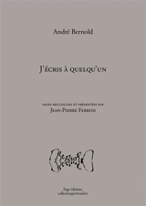 J'écris à quelqu'un - André Bernold