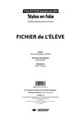Stylos en folie, Philippe Barbeau et Guy Jimenes : le fichier de l'élève - Société d'édition et de diffusion pour la recherche et l'action pédagogique