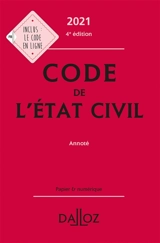Code de l'état civil 2021 : annoté