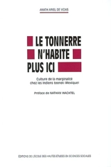 Le tonnerre n'habite plus ici : culture de la marginalité chez les Indiens Teenek (Mexique) - Anath Ariel de Vidas