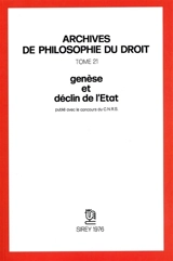 Genèse et déclin de l'Etat - Michel Villey