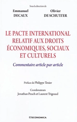 Le Pacte international relatif aux droits économiques, sociaux et culturels : commentaire article par article
