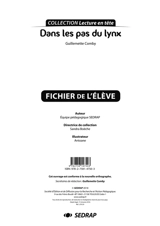 Dans les pas du lynx, Guillemette Comby : fichier de l'élève - Société d'édition et de diffusion pour la recherche et l'action pédagogique