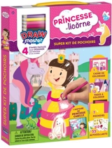 Drawmaster Princesse et Licorne : super kit de pochoirs : 4 étapes faciles pour dessiner tes héros - Marine Guion