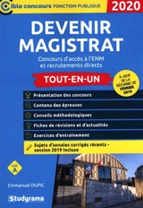 Devenir magistrat : concours d'accès à l'ENM et recrutements directs, catégorie A : tout-en-un, 2020 - Emmanuel Dupic