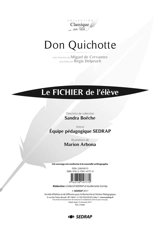 Don Quichotte, une histoire de Miguel de Cervantes racontée par Régis Delpeuch : le fichier de l'élève - Société d'édition et de diffusion pour la recherche et l'action pédagogique