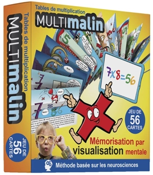 Multimalin, tables de multiplication : mémorisation par visualisation mentale : jeu de 56 cartes - Matthieu Protin