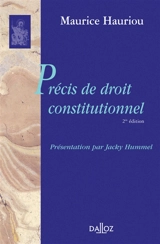 Précis de droit constitutionnel - Maurice Hauriou