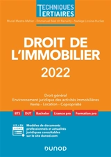 Droit de l'immobilier 2022 : droit général, environnement juridique des activités immobilières, vente, location, copropriété - Muriel Mestre-Mahler