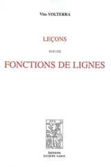 Leçons sur les fonctions de lignes - Vito Volterra