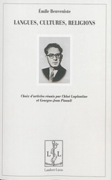 Langues, cultures, religions - Emile Benveniste