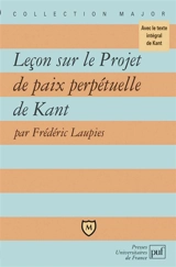 Leçon sur le Projet de paix perpétuelle de Kant - Emmanuel Kant