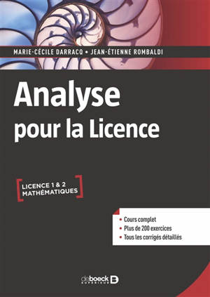 Analyse pour la licence : licence 1 & 2 mathématiques - Marie-Cécile Darracq