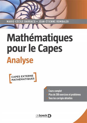 Mathématiques pour le Capes. Analyse - Marie-Cécile Darracq