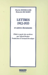 Lettres 1912-1933 : et autres documents - Martin Heidegger
