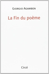 La fin du poème - Giorgio Agamben