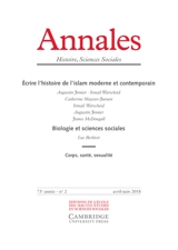Annales, n° 2 (2018). Ecrire l'histoire de l'islam moderne et contemporain