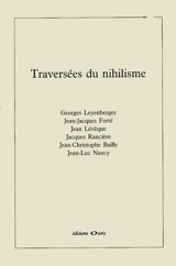 Traversées du nihilisme : séminaire