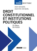 Droit constitutionnel et institutions politiques : 2019-2020 - Jean Gicquel
