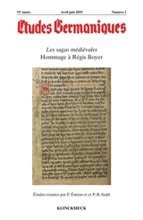 Etudes germaniques, n° 2 (2019). Les sagas médiévales : hommage à Régis Boyer