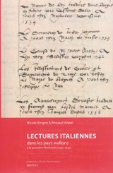 Lectures italiennes dans les pays wallons à la première Modernité, 1500-1630 - Nicole Bingen
