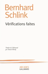 Vérifications faites - Bernhard Schlink