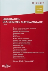 Liquidation des régimes matrimoniaux : 2018-2019 - Stéphane David