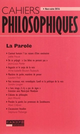 Cahiers philosophiques, hors série. La parole