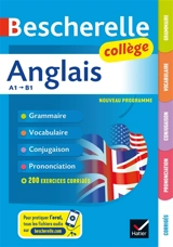 Anglais collège A1-B1 : grammaire, vocabulaire, conjugaison, prononciation : nouveau programme - Sylvie Collard