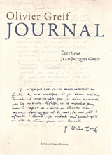 Olivier Greif : journal - Olivier Greif