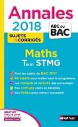 Maths terminale STMG : annales 2018 - Michel Poncy
