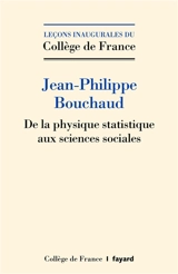 De la physique statistique aux sciences sociales - Jean-Philippe Bouchaud