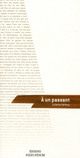 A un passant : la partition des étapes amoureuses - Juliette Vallery