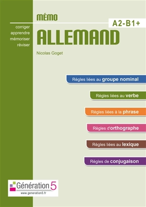 Mémo allemand A2-B1+ - Nicolas Goget