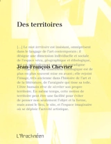 Des territoires - Jean-François Chevrier