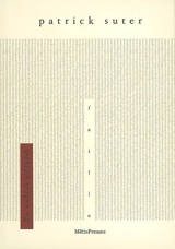 Faille : théâtre de voix - Patrick Suter