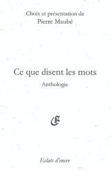 Ce que disent les mots