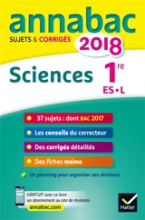Sciences : 1re ES, L : 2018 - Sylvie Guérin-Bodeau