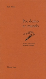 Pro domo et mundo : 1912 - Karl Kraus