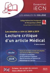 Lecture critique d'un article médical : les annales en QRM de 2009 à 2019 - Association pédagogique nationale pour l'enseignement de la thérapeutique (France)
