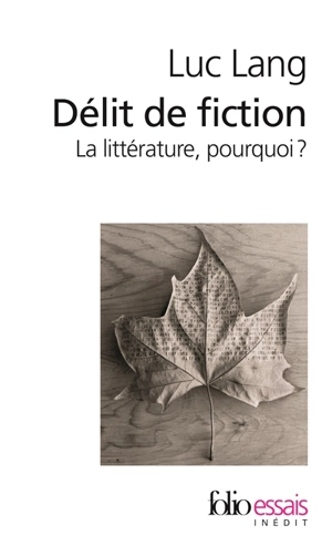 Délit de fiction : la littérature, pourquoi ? - Luc Lang
