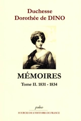 Mémoires. Vol. 2. 1831-1834 - Dorothée de Courlande Dino