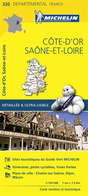 CARTE DEPARTEMENTALE COTE-D'OR, SAONE-ET-LOIRE - Collectif