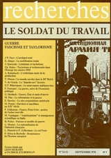 Revue Recherches, n° 32-33. Le soldat du travail : guerre, fascisme et taylorisme - Lion Murard