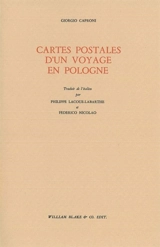 Cartes postales d'un voyage en Pologne - Giorgio Caproni