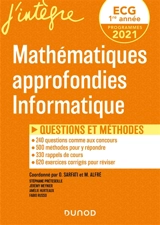 Mathématiques approfondies, informatique ECG 1re année : questions et méthodes : programmes 2021