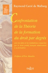 Confrontation de la théorie de la formation du droit par degrés : avec les idées et les institutions consacrées par le droit positif français relativement à sa formation - Raymond Carré de Malberg