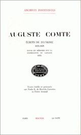Ecrits de jeunesse, 1816-1828. Mémoire sur la cosmogonie de Laplace, 1935 - Auguste Comte